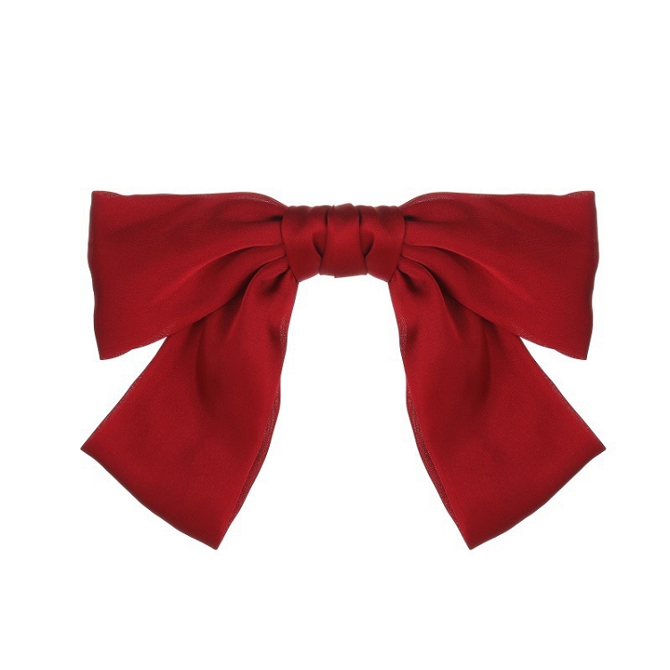 Net red big bow hair clip Korean exaggerated satin spring clip temperament back of the head top clip pony tail clip ?